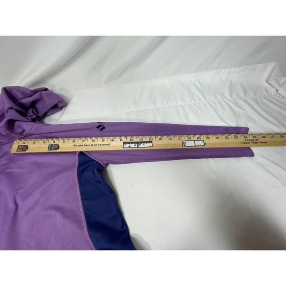 North Face Girls Hoodie 1/2 Zip Jacket XS Purple Color block Front Pocket - Picture 8 of 9